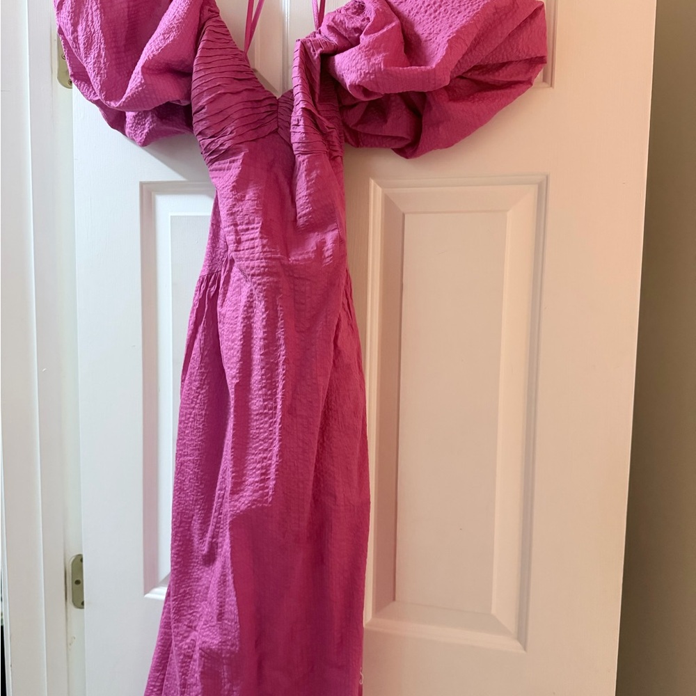 Frame Denim Fuchsia Ruffled Top
